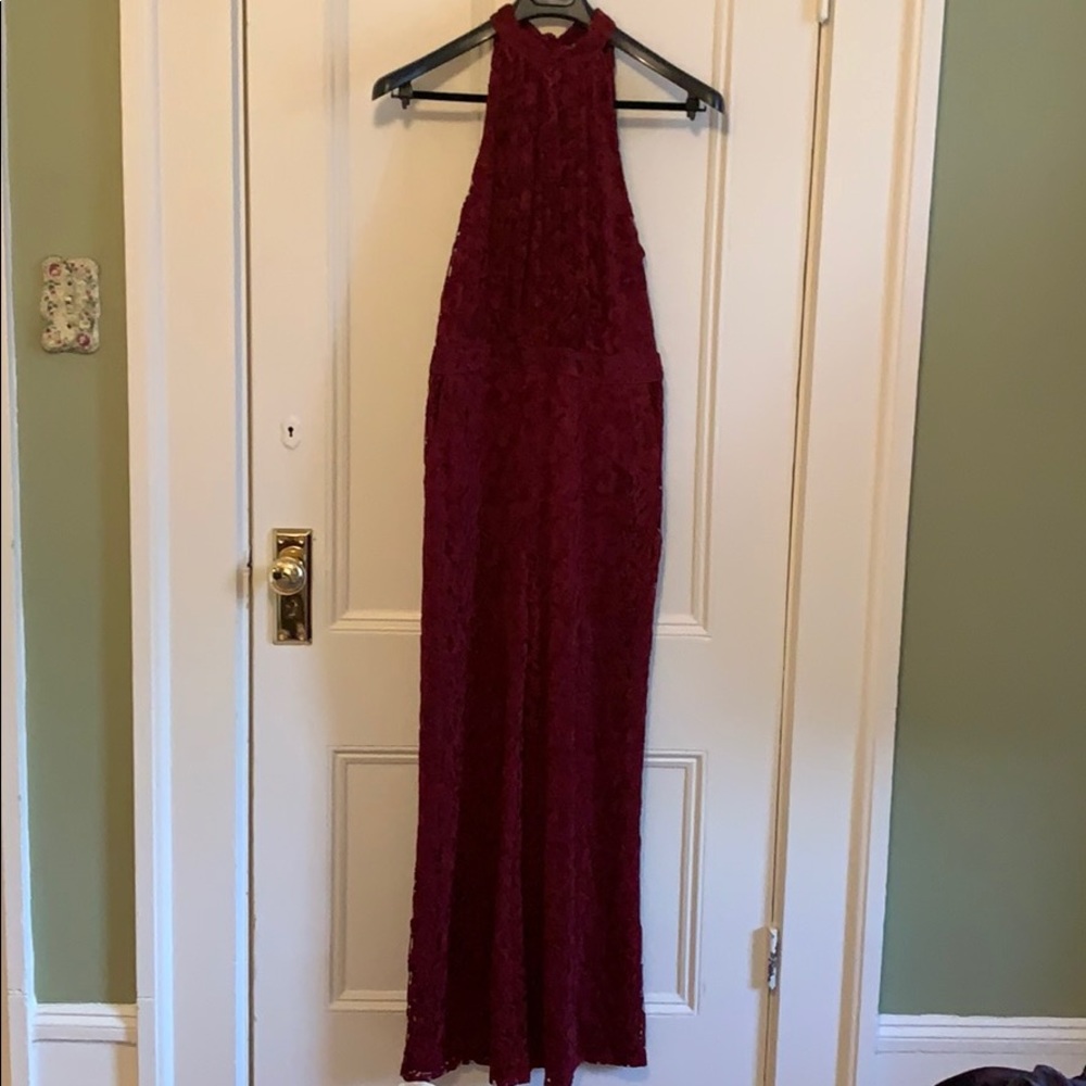 Anthropologie burgundy jumpsuit